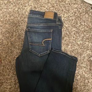 American eagle skinny jeans dark wash size 10 long. New without tags